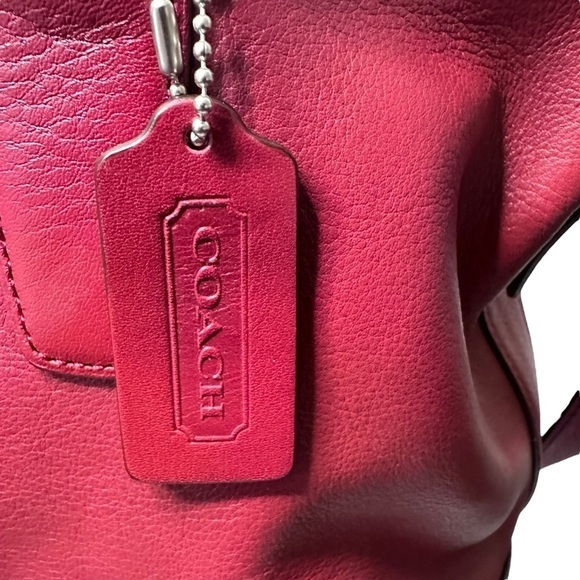 COACH Legacy Molly East/West Red Leather Satchel - Picture 6 of 16
